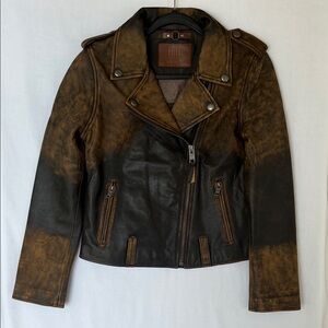Frye Leather Biker Jacket. XS